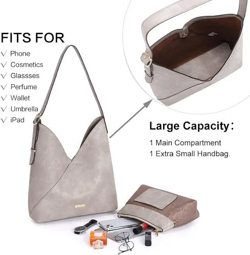 Miniatura 4 de CLUCI Regalos para el día de San Valentín para ella bolsos Hobo para mujer bolsos de cuero vegano bolsos de mano bolso de hombro grande para mujer