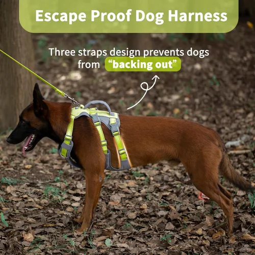 Miniatura 2 de Huntboo Arnés reflectante para perro con asa, a prueba de escape, antideslizante, transpirable, ligero, arnés de elevación ajustable para perros