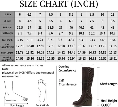 Miniatura 3 de Vepose Botas altas hasta la rodilla para mujer 9652 Botas de cuña con cremallera lateral