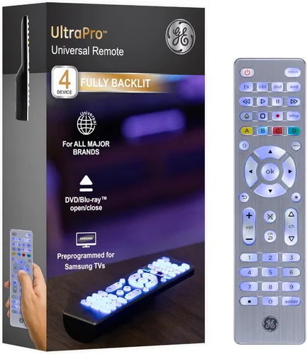 GE Control Remoto Universal con Botones Retroiluminados, Reemplazo de Control Remoto para Samsung TV, Control Remoto Samsung para Smart TV, Plateado
