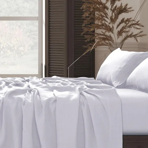 Miniatura 13 de Tribeca Living Juego de sábanas y fundas de almohada de percal de algodón egipcio fresco y suave, tamaño California King, bolsillo extra profundo