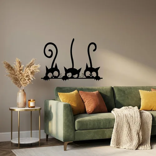 Miniatura 5 de Decaltor Calcomanía de pared de gato, calcomanía de pared de PVC impresa, decoración de pared Art Deco para el hogar y la oficina, lámina de vinilo