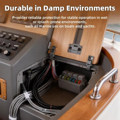 Miniatura 4 de DaierTek Caja de relé de fusibles impermeable de 12 V, fusibles ATO/ATC y bloque de relé de 4 vías con arnés precableado para marina, automóvil