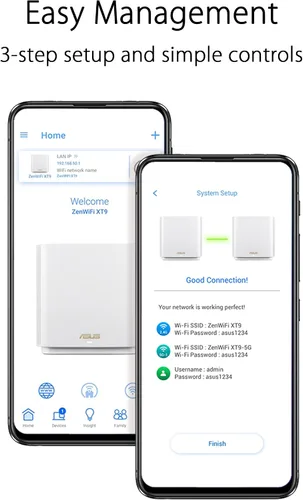 Miniatura 7 de ASUS ZenWiFi XT9 AX7800 Tri-Band WiFi6 Sistema de WiFi Mesh (1 paquete), 802.11ax, hasta 2850 pies cuadrados y 4+ habitaciones, AiMesh, seguridad