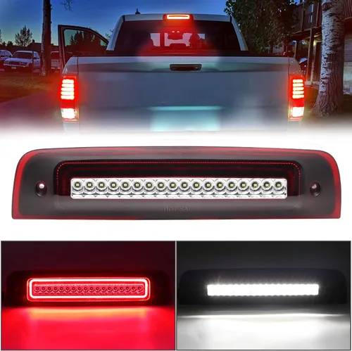 Miniatura 8 de R&F Auto Luz de Freno de Emergencia LED de Tercer Freno Compatible con Ram 1500 2500 3500 4500 5500, 2010-2018, Estilo F1, Luces de Freno Traseras