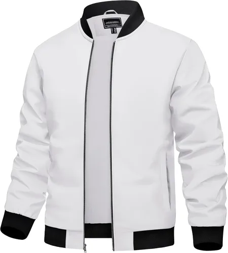 Miniatura 9 de TACVASEN Chaqueta Ligera para Hombre Chaqueta Bomber de Primavera Otoño Rompevientos Abrigos Casuales Elegantes con Bolsillos