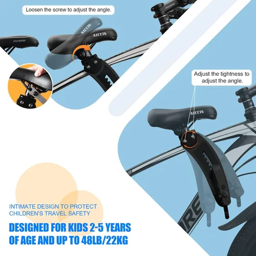 Miniatura 5 de XIEEIX Child Bike Seat, Kids Bike Seat with Guardrail, High Seat Cushion Backrest Mountain Bike Child Bike Seat, Bicycle Child Safety Seat for