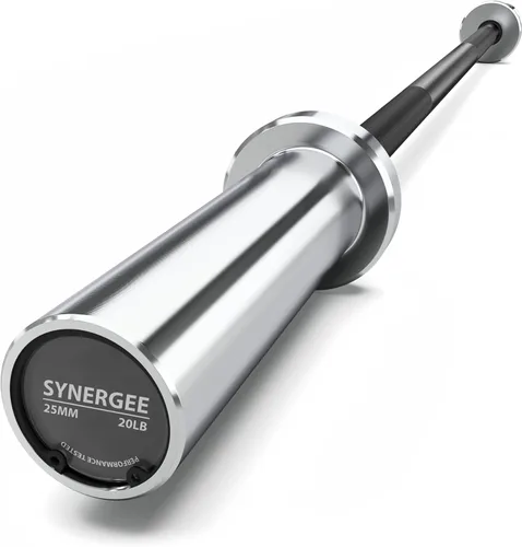 Miniatura 13 de Synergee Barra olímpica de 20 libras y 25 libras, barra de peso olímpica de 2 pulgadas para entrenamiento de fuerza, sentadillas, peso muerto y e)