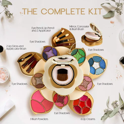 Miniatura 2 de CoralBeau Kit de Maquillaje Todo en Uno para Adolescentes y Mujeres - Set de Maquillaje Floral para Niñas de 10-12 - Sombras de Ojos Pigmentadas