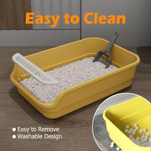 Miniatura 3 de Extea - Caja de arena grande para gatos con lados altos, cajas para gatos de interior, bandeja de arena para gatos para gatitos, caja de arena