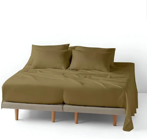 Miniatura 32 de ARlinen Juego de sábanas divididas tamaño Queen, 5 piezas, 100% algodón egipcio para camas ajustables, bolsillo profundo de hasta 16 pulgadas, juego