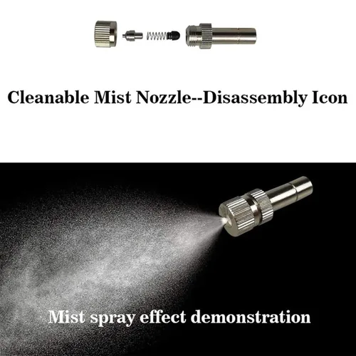 Miniatura 5 de Kit de sistema de refrigeración por nebulización al aire libre con kit de filtro de bomba silenciosa, línea de nebulización + rociadores de latón
