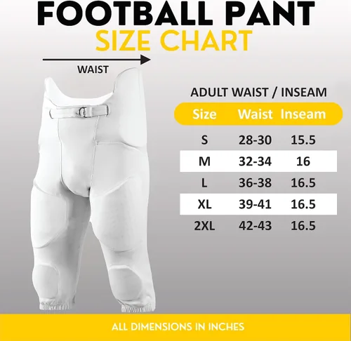 Miniatura 7 de Flex - Pantalones de fútbol integrados para adultos 7 pantalones de fútbol acolchados para práctica con almohadillas integradas