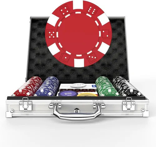 Miniatura 9 de HEITOK Juego de fichas de póquer, 500 fichas de 11.5g de calidad de casino con estuche de aluminio, cartas de juego y botón de distribuidor