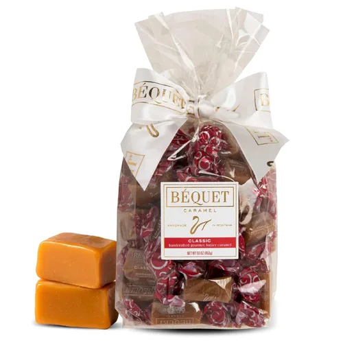 Miniatura 11 de Béquet Caramel - Clásico - Caramelo envuelto individualmente - Caramelo gourmet - Hecho en Montana - Kosher (Estrella D) y sin gluten - Bolsa