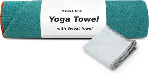 YESLIFE Toalla de yoga caliente antideslizante extra gruesa con una toalla para el sudor, toalla de microfibra absorbente del sudor para esterilla