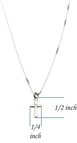 Miniatura 4 de Cadena de plata de ley con dije de cruz pequeña sin níquel, collar Italia