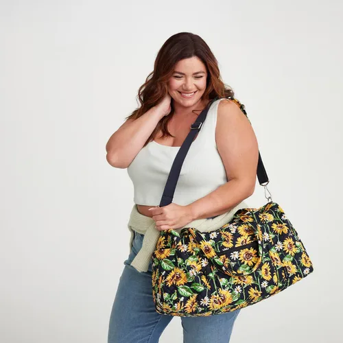 Miniatura 4 de Vera Bradley Bolsa de viaje mediana de algodón para mujer