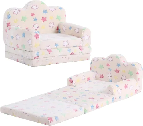 Miniatura 22 de Tiita Sofá para Niños, Sofá para Niños con Asa de Transporte, Sofá de Espuma Portátil para Niños Pequeños, Sofá para Guardería de Niños que Brilla