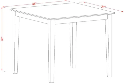 Miniatura 4 de East West Furniture VNBU5-MAH-W - Juego de mesa de comedor de 5 piezas de altura de mostrador, incluye una mesa de cocina cuadrada y 4 sillas