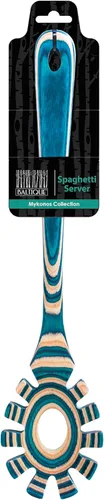 Miniatura 5 de Colección Baltique Mykonos - Cuchara de espaguetis de madera – Cuchara para pasta de 12.5" con dientes, utensilio de madera de abedul colorida