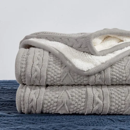 Miniatura 13 de Longhui bedding Manta de punto trenzado acrílico negro de 50 x 63 pulgadas, gruesa, suave, grande, acogedora manta de forro polar de punto