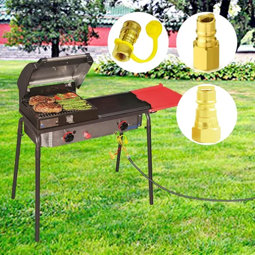 Miniatura 5 de Accesorios de conexión rápida de gas natural de 3/8 pulgadas, extensión de manguera LP natural y propano Kit de desconexión rápida para parrillas