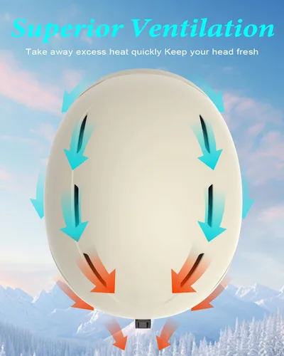 Miniatura 3 de Casco de esquí para mujeres y hombres, casco de snowboard certificado de seguridad con carcasa dura de ABS a prueba de golpes para adultos y jóvenes
