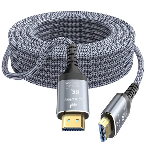 Miniatura 8 de Cable de fibra óptica HDMI de 8 K, 6 pies / 1.8 metros, 48 Gbps, cable HDMI 2.1 de ultra-alta velocidad trenzado, 8 K a 60 Hz, 4 K a 120 Hz