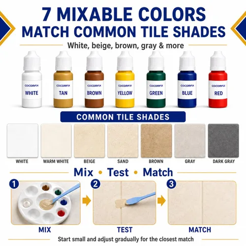 Miniatura 3 de Kit de reparación de azulejos, kit de reparación de azulejos de cerámica (combinación de color), kit de reparación de porcelana con adherencia súper