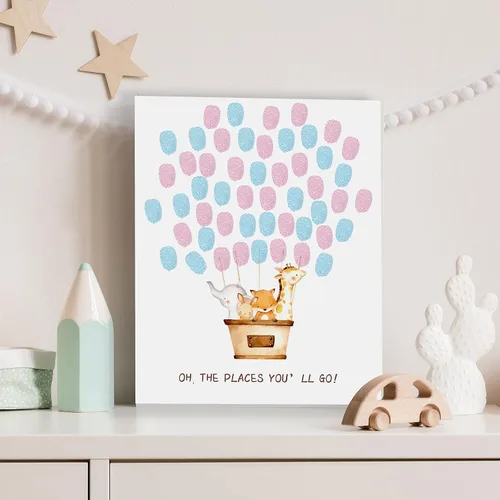Miniatura 4 de Misaidou Decoración de lienzo de árbol de huellas dactilares para revelación de género, fiesta de revelación de género, tema de globo de aire