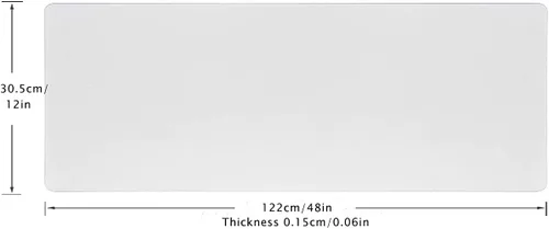 Miniatura 2 de Protector de mesa transparente de 0.079 pulgadas de grosor, paquete de 2 almohadillas de escritorio de PVC impermeables, 12 x 48 pulgadas, protector