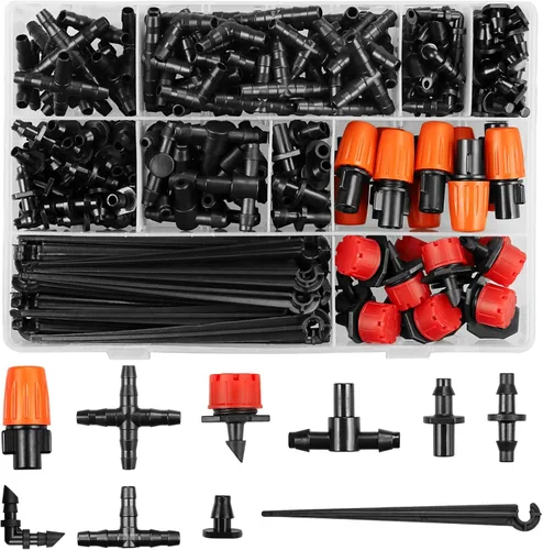 Miniatura 11 de Válvulas de riego por goteo de 1/4 pulgadas, 40 válvulas de interruptor de apagado de riego por goteo para tubos de riego por goteo de 1/4 pulgadas