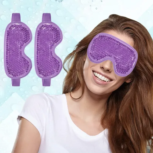 Miniatura 10 de Máscara refrescante para ojos fríos, máscara de compresión para ojos hinchados, reutilizable para ojos hinchados, gel de hielo para ojos cansados