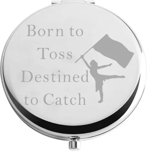 Zuo Bao Regalo de protector de color Born to Toss destinado a atrapar espejo compacto, divertido regalo para mujeres y niñas (Born to Toss)