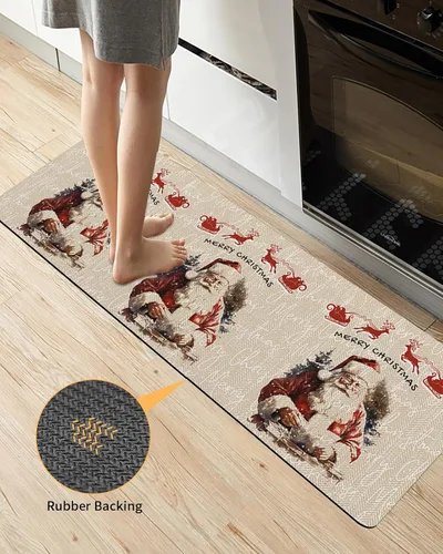 Miniatura 4 de Tapete de baño de Papá Noel para bañera, antideslizante, de secado rápido y absorbente, tierra de diatomeas, fregadero, dormitorio, cocina, lavable