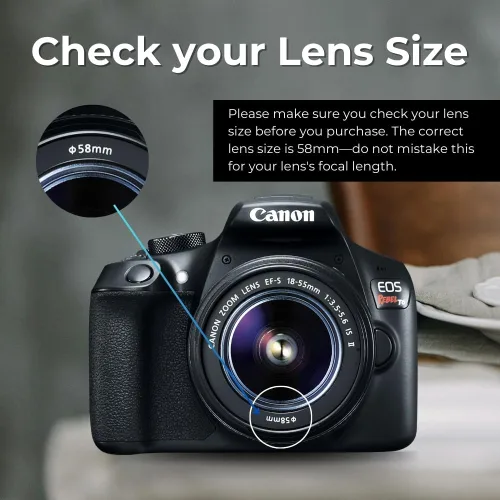Miniatura 5 de 58mm 2.2X Lente de Zoom Telefoto de Alta Definición para DSLR Canon EOS Rebel 70D 77D 80D 90D T8i T7 T7i T6i T6s T6 T5i T5 T4i T3i T100 SL1 SL2 SL3