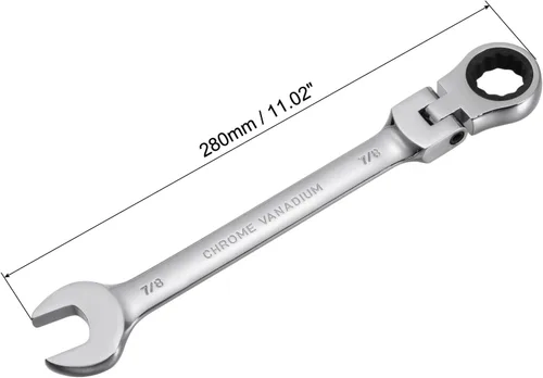 Miniatura 2 de uxcell Llave combinada de trinquete de cabeza flexible de 7/8 pulgadas SAE 72 dientes 12 puntos de trinquete caja terminada herramientas de llave