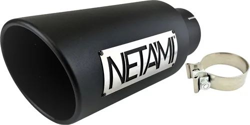 Miniatura 8 de NETAMI Punta de escape diésel de 4" a 5" de salida de acero inoxidable con borde enrollado cromado pulido