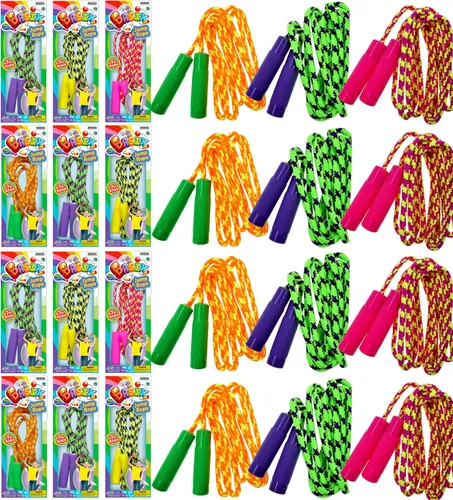 Miniatura 9 de JA-RU Cuerda de saltar ajustable de 7 pies (cuerda de salto) de nailon trenzado para niños. Actividades en interiores y exteriores