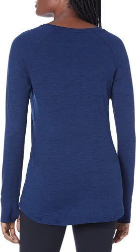 Miniatura 3 de Tienda Essentials Womens Brushed Tech Stretch Long-Sleeve Crewneck Shirt (Available in Plus Size)