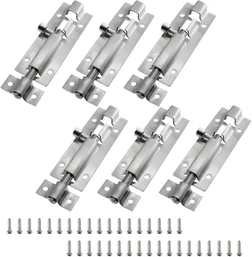Miniatura 13 de 10 pernos de barril de 1.378 in/1.4 pulgadas, acero inoxidable de seguridad interior exterior puerta puerta cerradura corredera barril perno