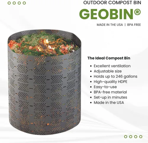 Miniatura 4 de GEOBIN - Contenedor de compostaje de 246 galones, expandible, fácil de montar, fabricado en los Estados Unidos (verde)