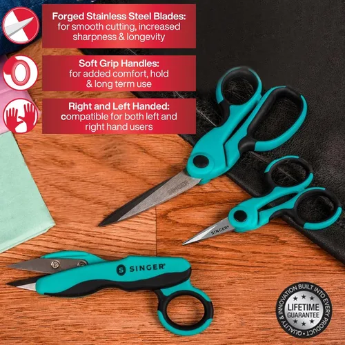 Miniatura 3 de SINGER Paquete de tijeras de coser ProSeries: tela resistente de 8.5 pulgadas, bordado de detalle de 4.5 pulgadas, tijeras de hilo de 5 pulgadas