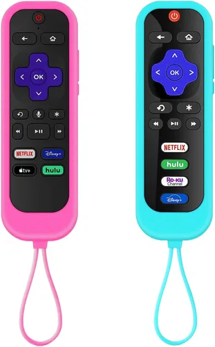 Miniatura 11 de Juego de 3 fundas para controles remotos Westinghouse Roku TV Onn Roku TCL Hisense Roku Funda protectora de silicona universal para Roku Remote