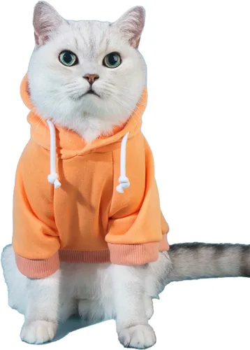 Miniatura 10 de QWINEE Sudadera Básica con Capucha para Perro Suéter para Cachorro Disfraces Cálidos para Gato Ropa para Mascotas para Chihuahua Cachorro Gatito