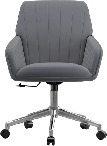 Miniatura 10 de Silla de escritorio de terciopelo con rayas para oficina en casa, silla tapizada moderna con altura ajustable y giro de 360°, con ruedas, silla