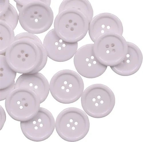 Miniatura 14 de YAKA 50 botones de resina de costura negros de 1 1/4 pulgadas, forma redonda, 4 agujeros, botón para coser álbumes de recortes y manualidades