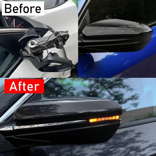 Miniatura 7 de Moonlinks Compatible con Honda Civic 2016-2021 - Cubierta de repuesto para espejo lateral del conductor, color negro brillante para 10ª