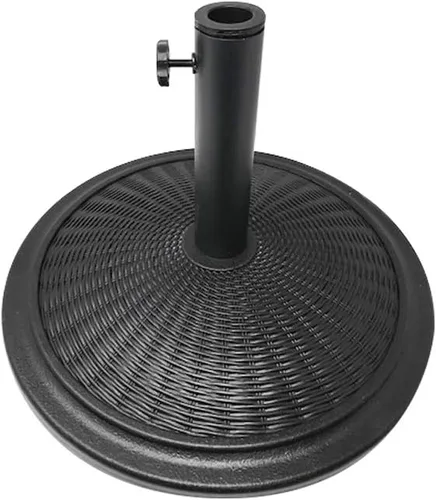 Trademark Innovations Base decorativa de mimbre de mimbre de cemento para exteriores, color negro